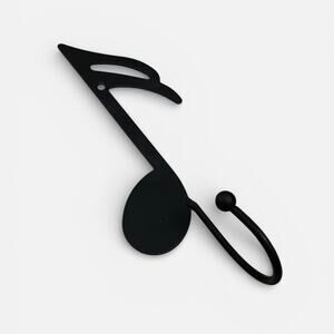 Matte Black Musical Note Metal Decorative Wall Hook